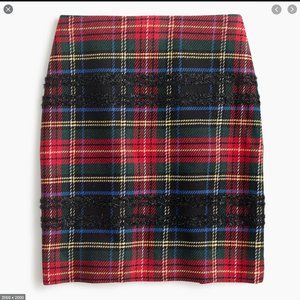 J.Crew Mini skirt in Lurex® Stewart tartan 4P NWT
